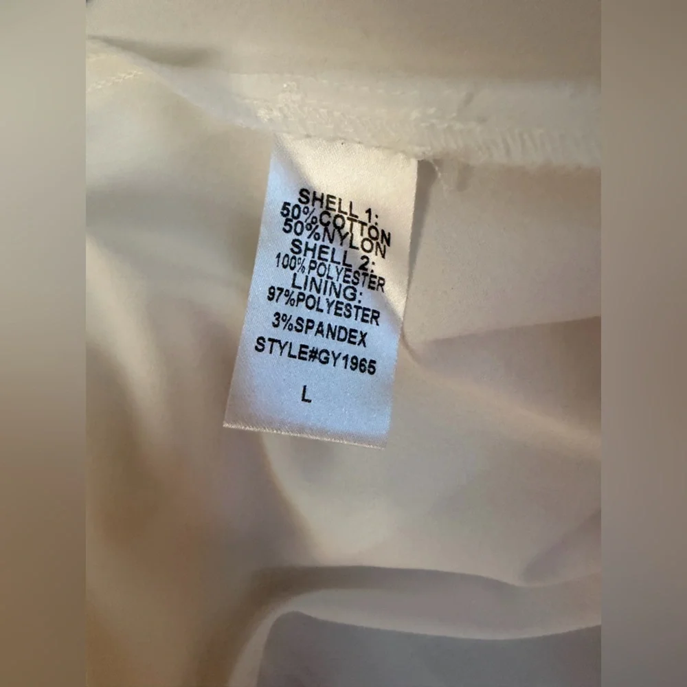 Elegant White Floral Mini Dress size L NWT - Picture 8 of 8